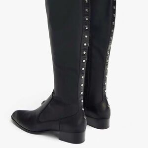 Zara Woman’s Studded Black Over the Knee Vegan Leather NWT size 5